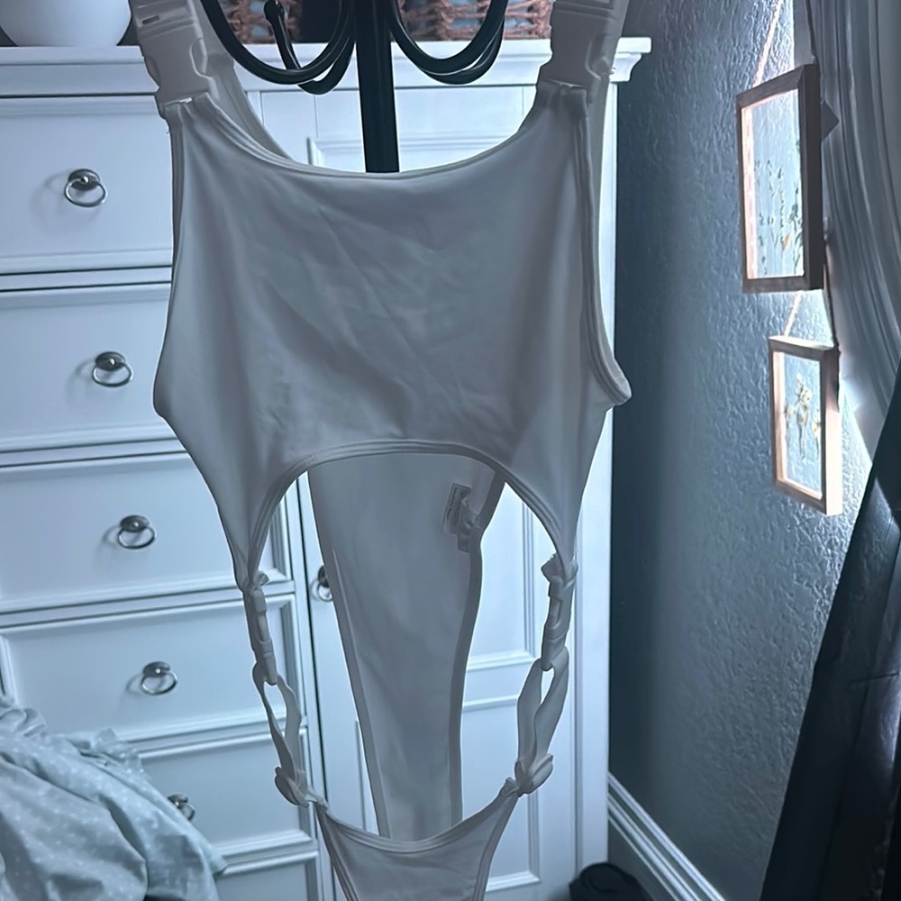 White Cutout Top